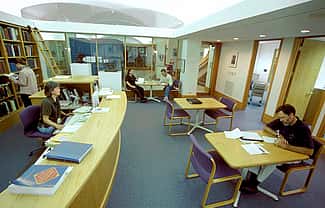McCracken Research Library researchers studying the American West find a multitude of resources from current publications to original historic documents. This was the Reading Room as arranged in 2005.