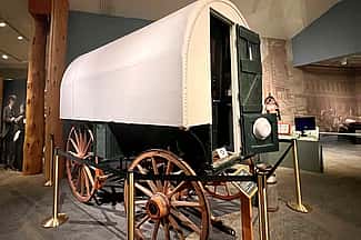 1.69.2722 Sheep wagon; Conservation and restoration completed by Rawhide Johnson in 1997. Gift of Quintin Blair Family