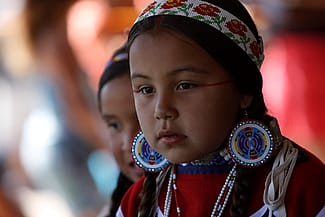 Portrait of a young traditional dancer.