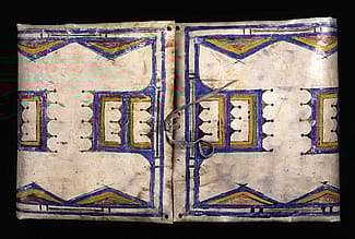 Leather parfleche, Cheyenne, ca. 1885. 23.5 x 14.75 inches. Chandler-Pohrt Collection. Gift of Mr. William D. Weiss. NA.106.147