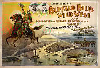 Is this the very poster that greeted the "Wall Street man" as he followed his doctor's advice? Wild West poster, ca. 1895. The Springer Litho Co. NY. Four-color lithograph, 24.25 x 41.5 inches. 1.69.20