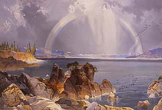 Yellowstone in art: Thomas Moran's "Yellowstone Lake," ca. 1875. 18.71.5