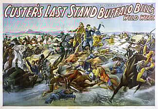 Poster, Custer's Last Stand as Presented By Buffalo Bill's Wild West. Courier, Buffalo, NY. Lithograph poster, 1905. Buffalo Bill Museum. 1.69.2165