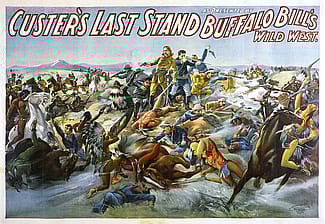 Poster, Custer's Last Stand as Presented By Buffalo Bill's Wild West. Courier, Buffalo, NY. Lithograph poster, 1905. Buffalo Bill Museum. 1.69.2165