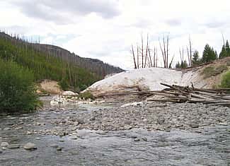 Wahb Springs boils up from beneath Cache Creek.