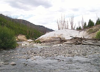 Wahb Springs boils up from beneath Cache Creek.
