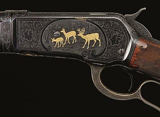 Gold inlaid Winchester Model 1886, Wes Adams collection