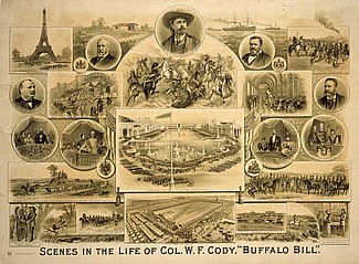 Buffalo Bill poster with scenes from his life—and famous friends, 1895. 1.69.169