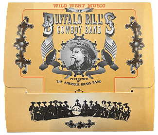 "The Wild West Music of Buffalo Bill's Cowboy Band" CD as performed by the Americus Brass Band in 1995. The project was directed by Mike Masterson with historical consulting from Paul Fees.