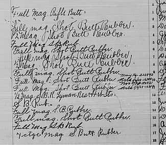 This is a page from the Winchester ledger books.