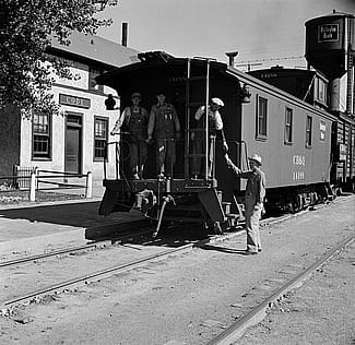 The Cody Railroad Station, ca. 1930s. MS3 Charles Belden Collection. Gift of Mrs. Verna Belden. PN.67.426f