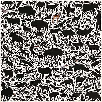 James Prosek. Yellowstone Composition No. 1, 2016. Mixed media on wood panel. William E. Weiss Memorial Fund Purchase. 3.16.1 (Photography: Tim Nighswander/IMAGING4ART)