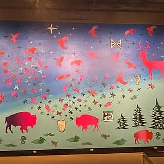 Buffalo, Deer, Bird Mural by John Hitchcock and Emily Arthur; Plains Indian Museum, Buffalo Bill Center of the West