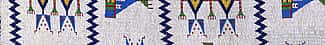 Detail of beading on trousers and suspenders, ca. 1920s. Northern Arapaho. Leather, beads. 1.69.5935 (detail)