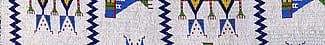 Detail of beading on trousers and suspenders, ca. 1920s. Northern Arapaho. Leather, beads. 1.69.5935 (detail)