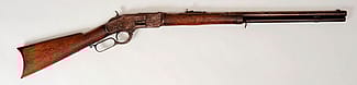 Winchester Model 1873 rifle, smoothbore, .44 caliber, 1875. Belonged to Buffalo Bill who gave it to Will Richard, and then he gave it to H.C. Allen. Buffalo Bill Center of the West, Cody, Wyoming, USA. Original Buffalo Bill Museum Collection. 1.69.789