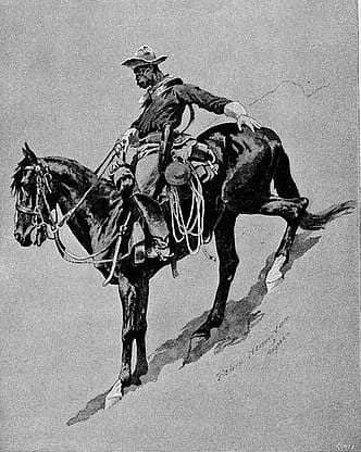 "A Scout with the Buffalo-Soldiers—A Study of Action," Frederic Remington, "Century Magazine," Vol. 37, Issue 6, 1889. Collection of Dr. John Langellier, used by permission.