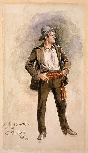 Charles M. Russell (1864–1926). Self Portrait, 1900. Watercolor on paper, 12.375 x 6.875 inches. Gift of Charles Ulrick and Josephine Bay Foundation, Inc. 98.60