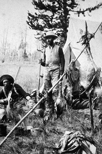 Hunter's camp, by F.J. Haynes, 1883. NPS photo.