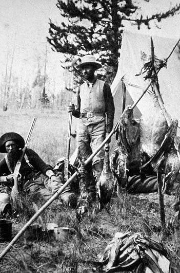 Hunter's camp, by F.J. Haynes, 1883. NPS photo.