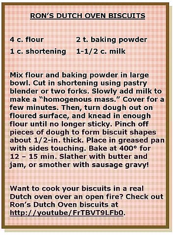 Ron's Dutch Oven Biscuits recipe