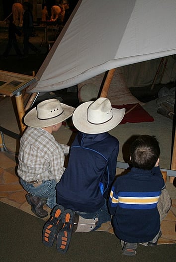 MILES students by canvas tipi