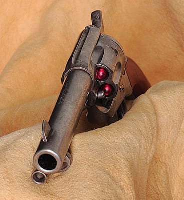 Replica, Colt single action Army revolver, Cimarron Arms, Fredericksburg, Texas. Used for educational purposes at the Buffalo Bill Center of the West. Gift of Patricia Ann Prince, in loving memory of her husband, Walter Duquesne Prince 1943-2006. ED.2007.5.39