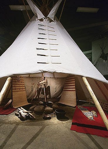 Canvas tipi in the Plains Indian Museum.