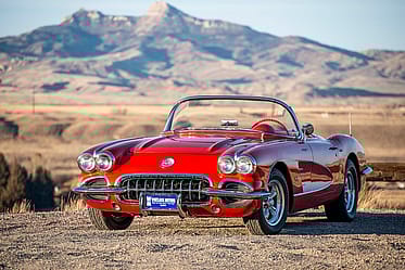 Points West blog 315: Corvette with Heart Mountain in background