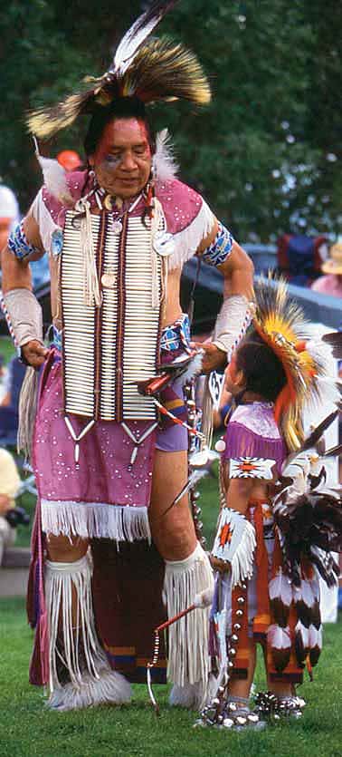 Walter Eugene Old Elk, Crow from Crow Agency, Montana, and Boy's Traditional Dancer. 2005 Plains Indian Museum Powwow.