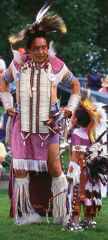 Walter Eugene Old Elk, Crow from Crow Agency, Montana, and Boy's Traditional Dancer. 2005 Plains Indian Museum Powwow.