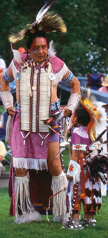 Walter Eugene Old Elk, Crow from Crow Agency, Montana, and Boy's Traditional Dancer. 2005 Plains Indian Museum Powwow.