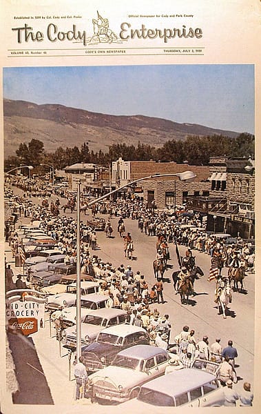 The Fourth of July Stampede Parade in an edition of the Cody Enterprise