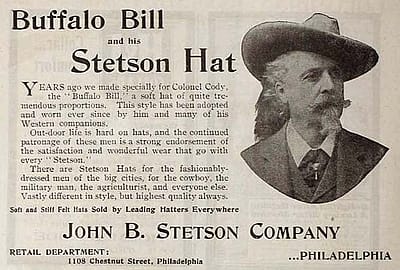 John B. Stetson ad featuring Buffalo Bill.