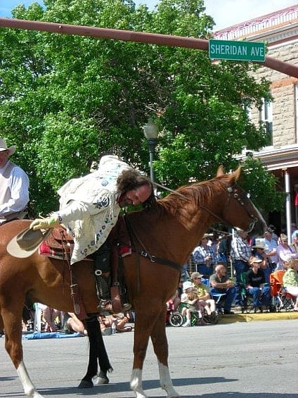 "Buffalo Phil" takes a bow in the parade.