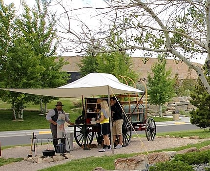 Ron's Dutch Oven Biscuits. Ron sets up out in front of the Center of the West all summer.