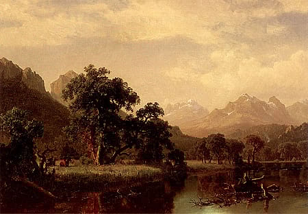 Fig. 2, "Big Sandy River-Wind River Mountains," 1863. Oil on board. Collection of W.C. Foxley.