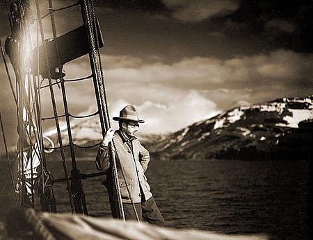 Harold McCracken on the "Morrissey." Harold McCracken expedition photo exhibition. N198#F1253V