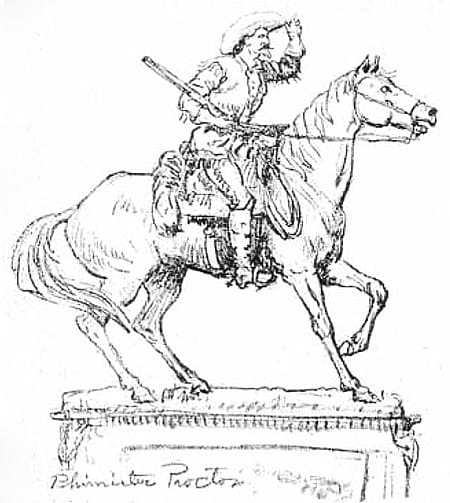 Alexander Phimister Proctor's sketch of a Buffalo Bill equestrian statue for Lookout Mountain. Buffalo Bill Museum and Grave image, courtesy McCracken Research Library.