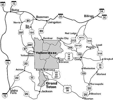 Greater Yellowstone area map