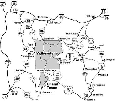 Greater Yellowstone area map