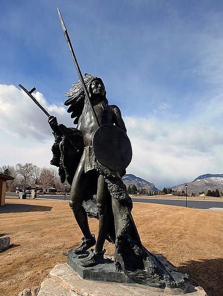"Washakie" by R.V. Greeves. Outdoor sculpture at the Center of the West. 7.00.2