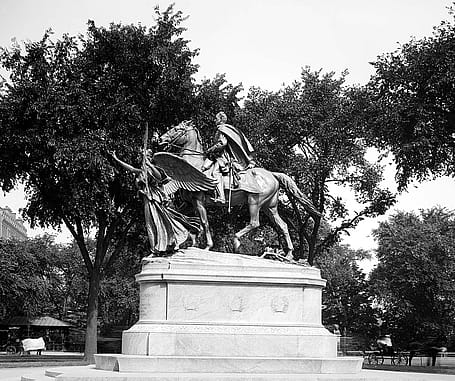 William Tecumseh Sherman monument, Central Park, New York City. Figures sculpted by Augustus St. Gaudens; horse sculpted by Alexander Phimister Proctor, 1903. Library of Congress Prints and Photographs Division Washington, D.C. 20540 USA. LC-D4-16684