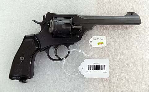 Webley .445 Mk VI. Gift of Patricia Ann Prince, in loving memory of her husband, Walter Duquesne Prince 1943 - 2006. 2007.5.24