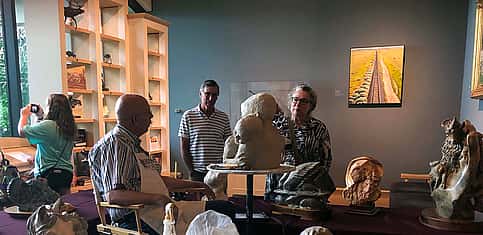 Artist-in-Residence Jeff Rudolph in the Whitney Western Art Museum.