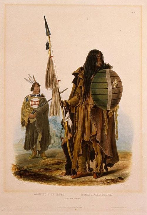 Karl Bodmer (1809-1893). Assiniboin Indians, ca. 1840. Gift of Clara S. Peck. 21.69.68