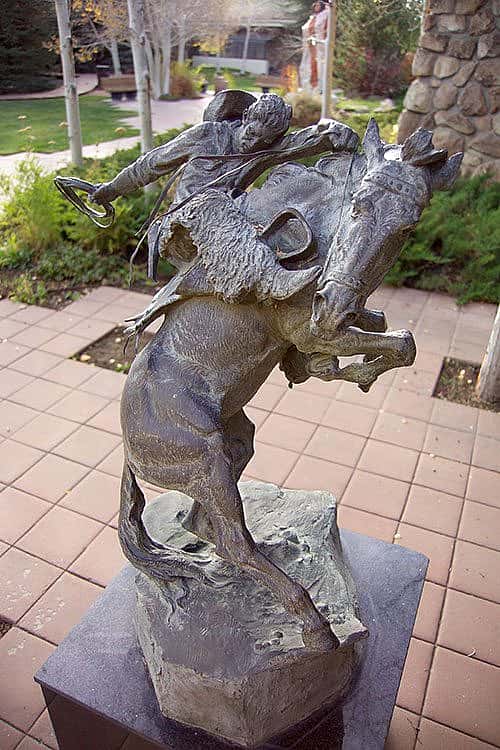 Edward Fraughton (b. 1939), "Spirit of Wyoming," 1978-1986, original working model for monument, cast 8/30. Bronze, 43 inches. Loan from Private Collection, L.13.2001.1.
