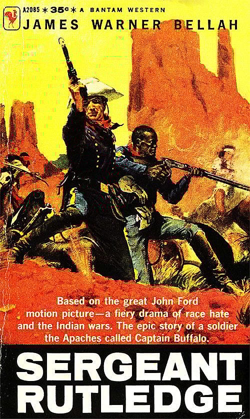 Book cover for "Sergeant Rutledge" by James Warner Bellah. Bantum, 1960.