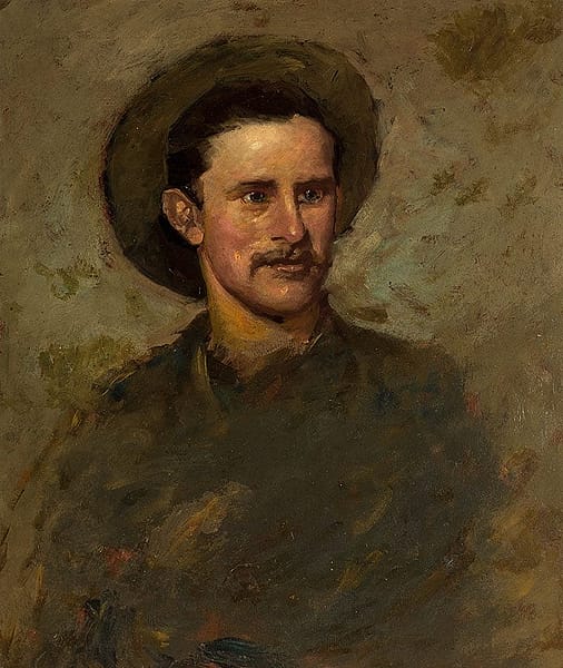 Alexander Phimister Proctor (1860–1950). Self portrait, 1882. Oil on paper. Buffalo Bill Center of the West, Cody, Wyoming, USA. Gift of A. Phimister Proctor Museum with special thanks to Sandy and Sally Church. 2.16.9. Photograph by William J. O'Connor.