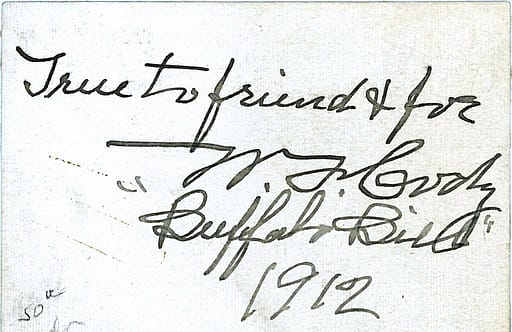Buffalo Bill autograph, a keepsake for scrapbooks